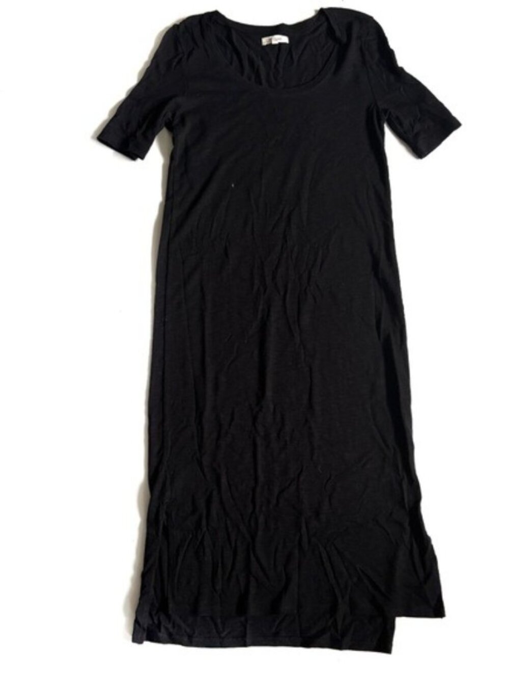 Madewell Black Maxi Short Sleeve Knit Dress - XS